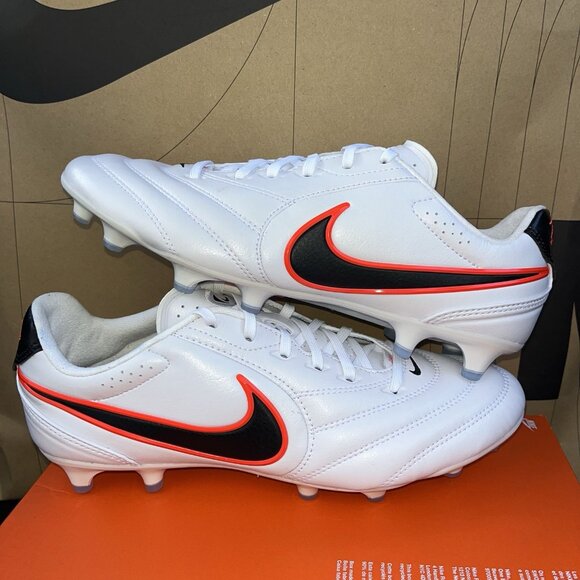 NEW Nike Tiempo Ligera Pro FG White Black Crimson HQ3158-106 Men Size 8 main image 4